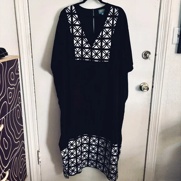 Exotikee Black Breezeblock Caftan Dress - Picture 4 of 4